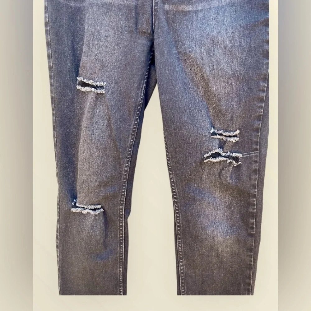 Free People Distressed Black Skinny Jeans
